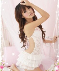 Hot Lingerie + G-String Costume Back less Lace Set Night Wear - NIT08