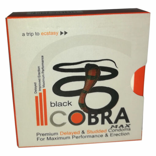 Black Cobra Premium Delayed & Studded Condoms For Maximum Performance