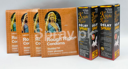 Knight Rider Delay Spray with Rough Rider Condoms